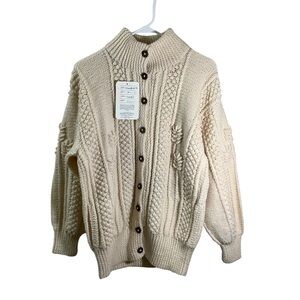 Millar Cozy Cream Hand-Knit Cable Knit Sweater